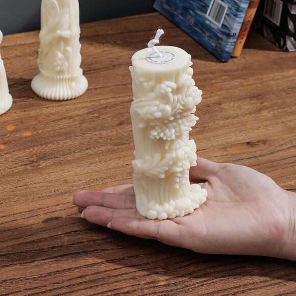 Roma Decorative Pillar Candle Silicone Mold Set with Wicks – 5 Designs DIY - Picture 5 of 8